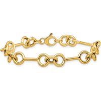 14K Yellow Gold Polished 8.4mm Fancy Link Bracelet - 7.5 Inches by 0