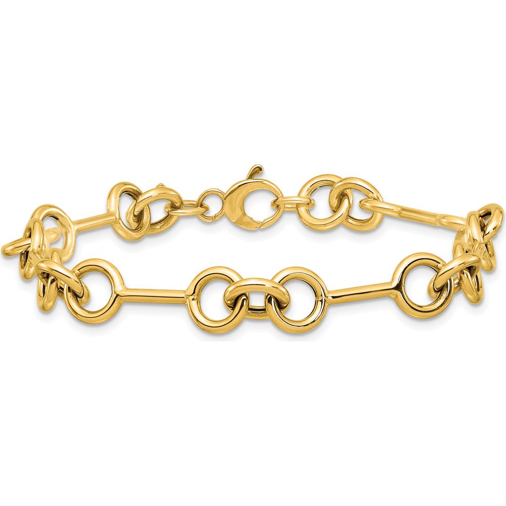 14K Yellow Gold Polished 8.4mm Fancy Link Bracelet - 7.5 Inches by 0