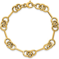 14K Yellow Gold Polished 8.4mm Fancy Link Bracelet - 7.5 Inches by 0