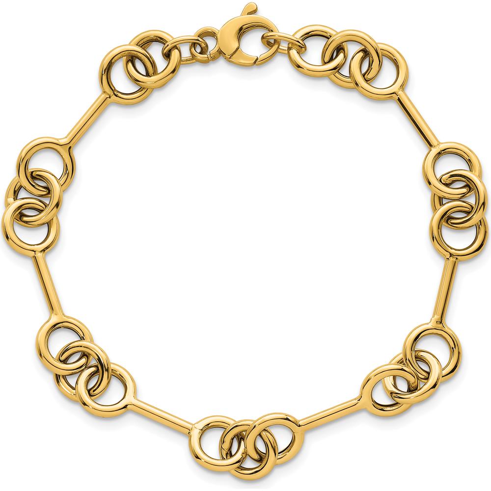 14K Yellow Gold Polished 8.4mm Fancy Link Bracelet - 7.5 Inches by 0