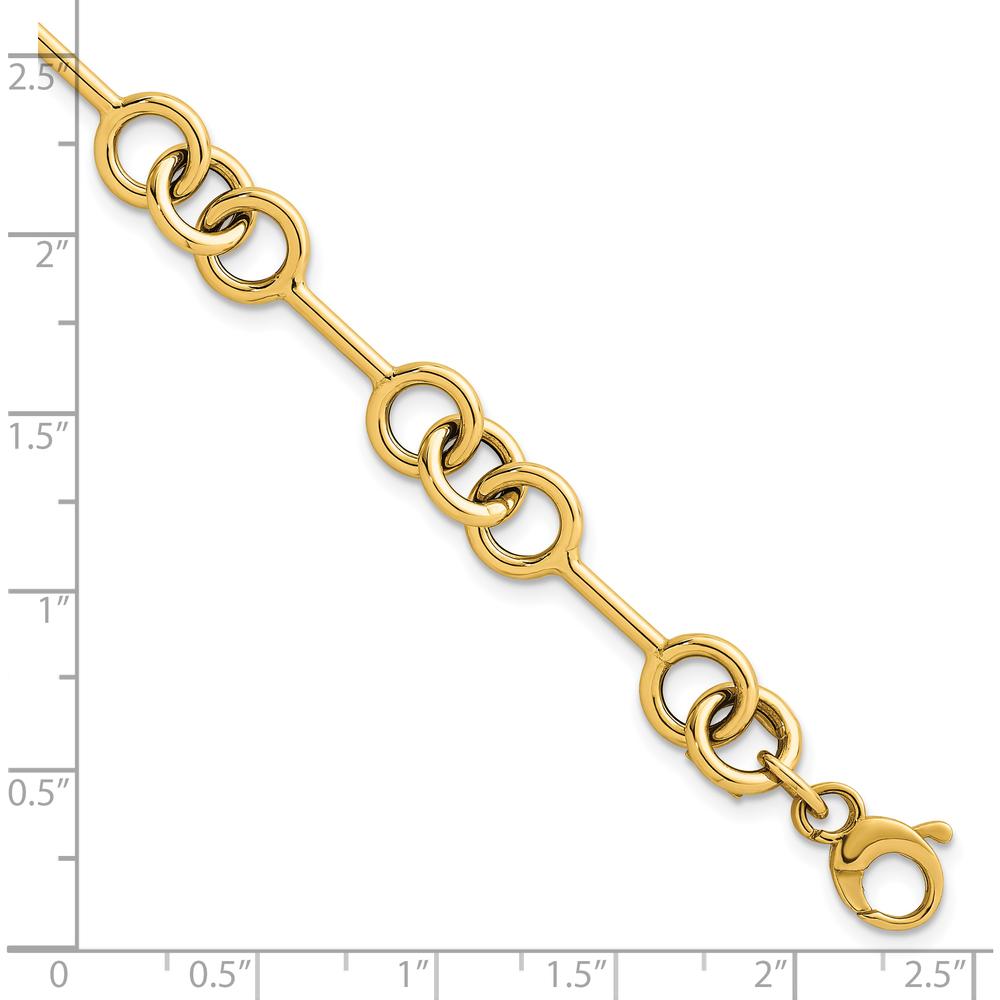 14K Yellow Gold Polished 8.4mm Fancy Link Bracelet - 7.5 Inches by 0