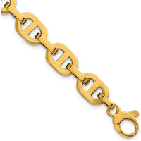 14K Yellow Gold Polished 8.5mm Fancy Anchor Link Bracelet - 7.5" Length by 0
