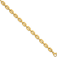 14K Yellow Gold Polished 8.5mm Fancy Anchor Link Bracelet - 7.5" Length by 0