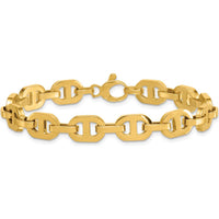 14K Yellow Gold Polished 8.5mm Fancy Anchor Link Bracelet - 7.5" Length by 0