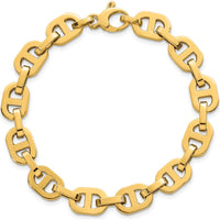 14K Yellow Gold Polished 8.5mm Fancy Anchor Link Bracelet - 7.5" Length by 0