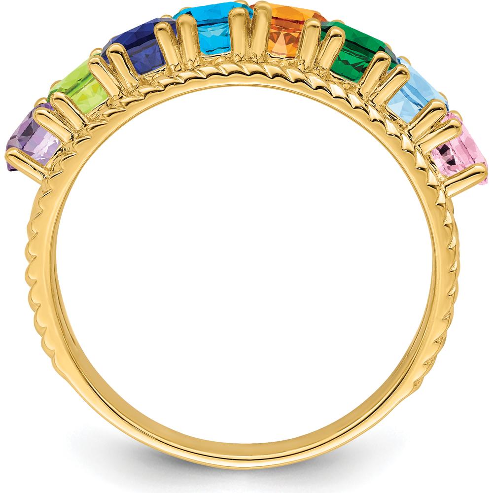 14K Yellow Gold Polished 8-Stone Mother's Ring Mounting - Customizable for Personalization by Monteluci Fine Jewelry
