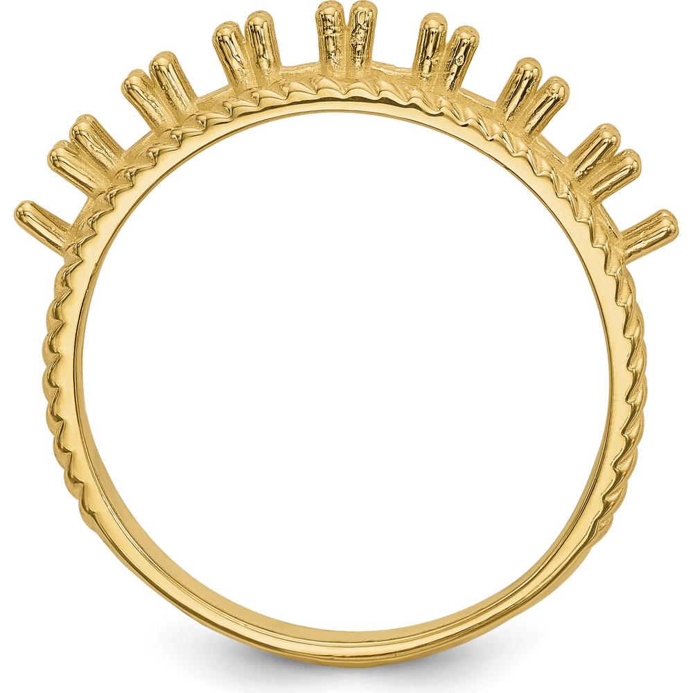 14K Yellow Gold Polished 8-Stone Mother's Ring Mounting - Customizable for Personalization by Monteluci Fine Jewelry