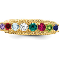 14K Yellow Gold Polished 8-Stone Mother's Ring Mounting - Customizable for Personalization by Monteluci Fine Jewelry