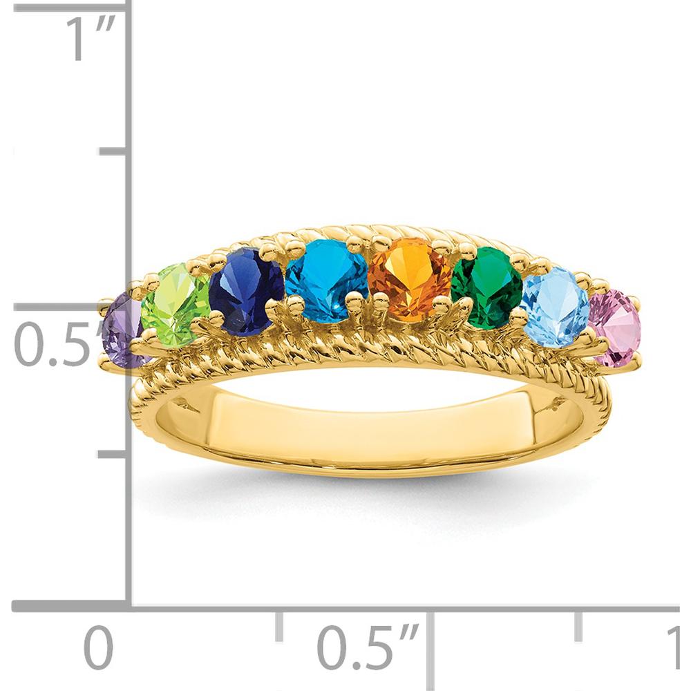 14K Yellow Gold Polished 8-Stone Mother's Ring Mounting - Customizable for Personalization by Monteluci Fine Jewelry