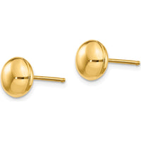 14K Yellow Gold Polished 8mm Button Post Earrings by Oro Pregiato