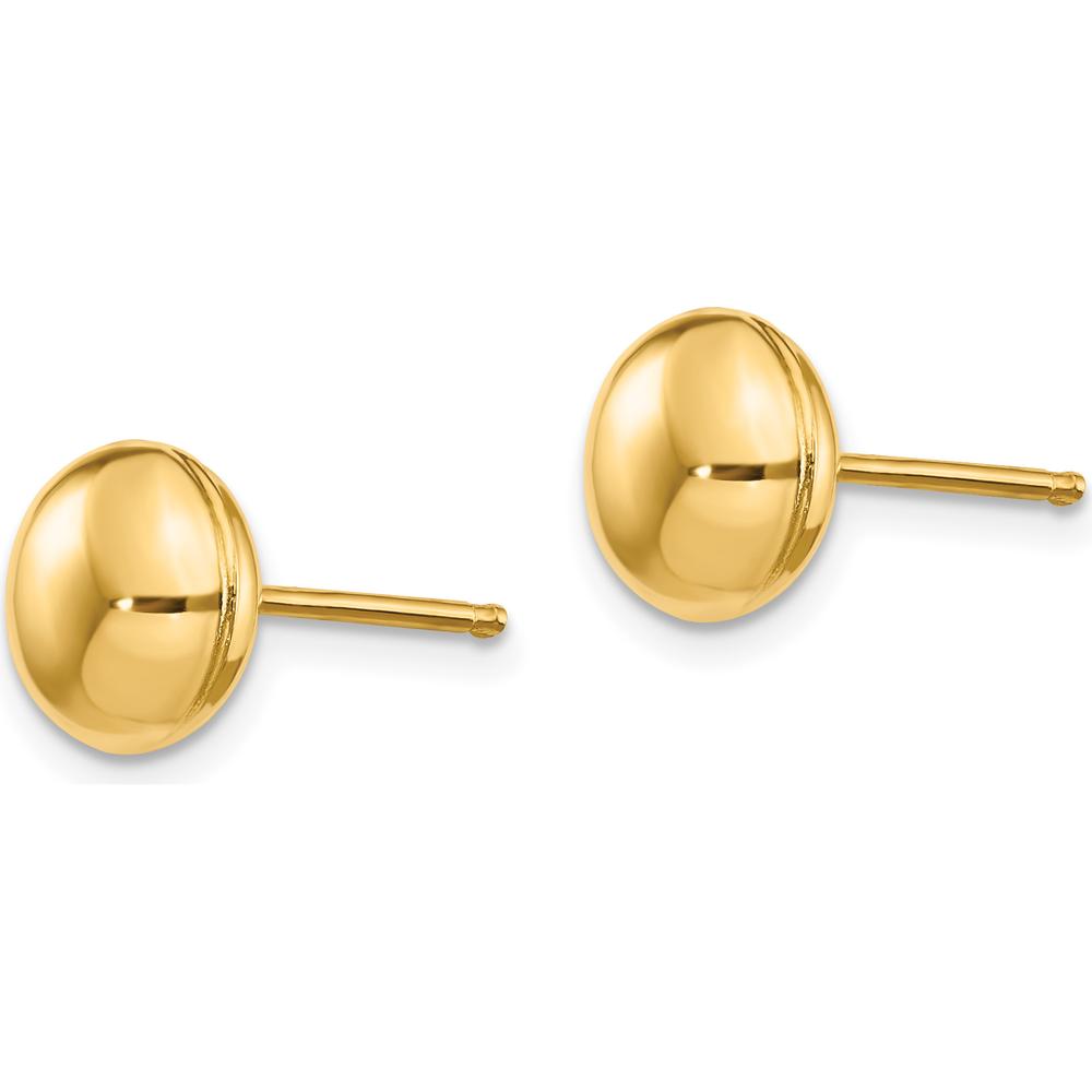 14K Yellow Gold Polished 8mm Button Post Earrings by Oro Pregiato