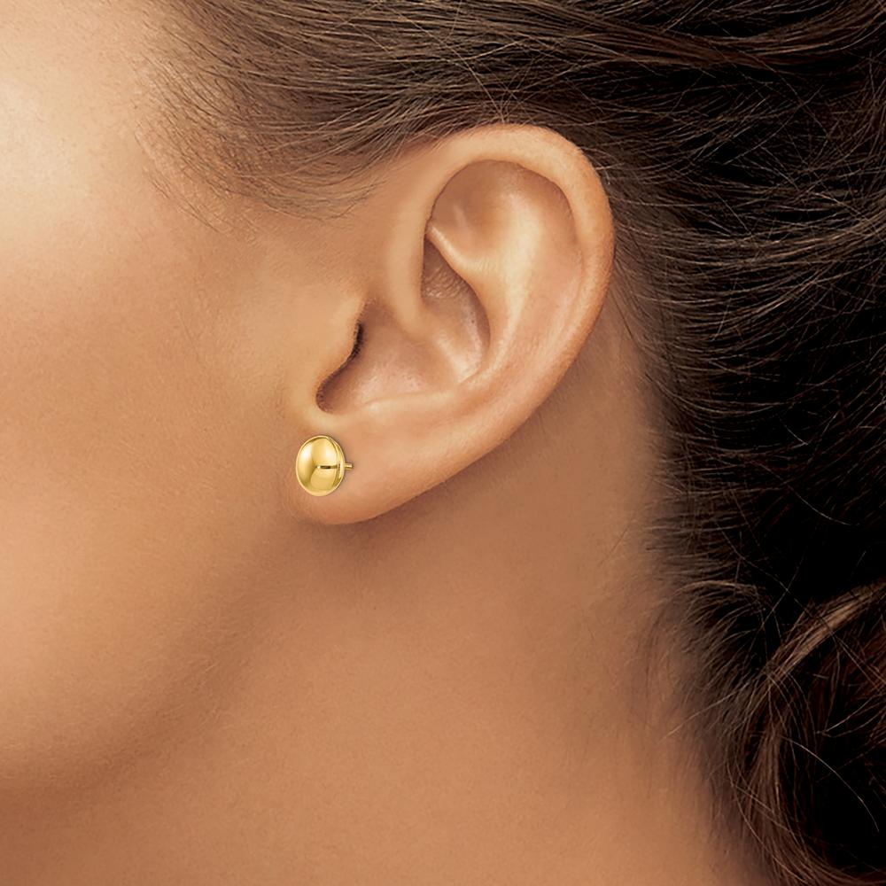 14K Yellow Gold Polished 8mm Button Post Earrings by Oro Pregiato