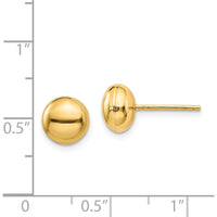 14K Yellow Gold Polished 8mm Button Post Earrings by Oro Pregiato