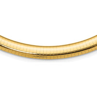 14K Yellow Gold Polished 8mm Domed Omega Necklace - 16 Inches by Oro Pregiato