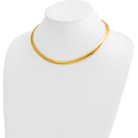 14K Yellow Gold Polished 8mm Domed Omega Necklace - 16 Inches by Oro Pregiato