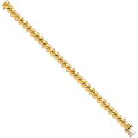14K Yellow Gold Polished 8mm San Marco Bracelet - 8” Length by Oro Pregiato