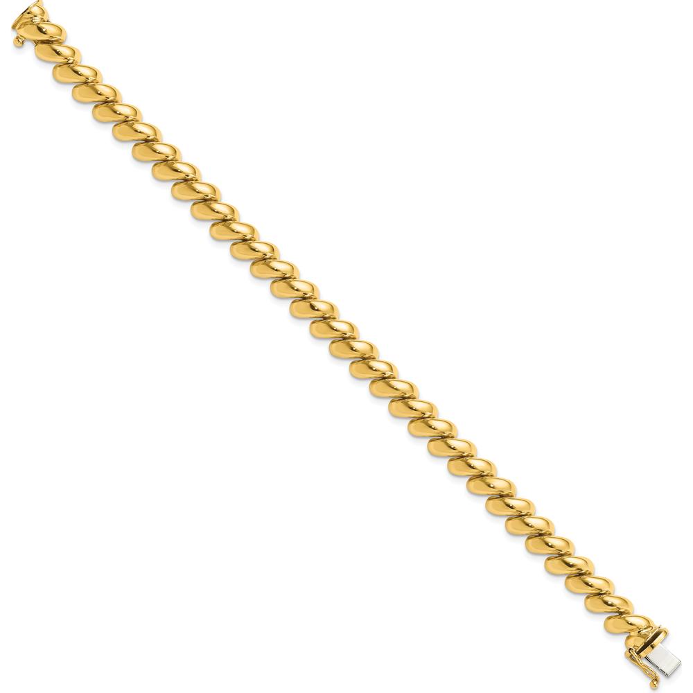 14K Yellow Gold Polished 8mm San Marco Bracelet - 8” Length by Oro Pregiato