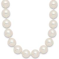 14K Yellow Gold Polished 9-10mm Round White Akoya Saltwater Cultured Pearl Necklace - 18" by Monteluci Fine Jewelry