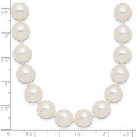 14K Yellow Gold Polished 9-10mm Round White Akoya Saltwater Cultured Pearl Necklace - 18" by Monteluci Fine Jewelry
