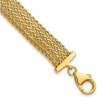14K Yellow Gold Polished 9.2mm Braided Link Bracelet - 7.5" Length by Oro Pregiato