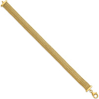 14K Yellow Gold Polished 9.2mm Braided Link Bracelet - 7.5" Length by Oro Pregiato