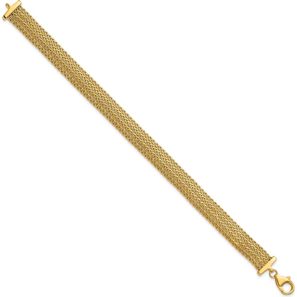 14K Yellow Gold Polished 9.2mm Braided Link Bracelet - 7.5" Length by Oro Pregiato