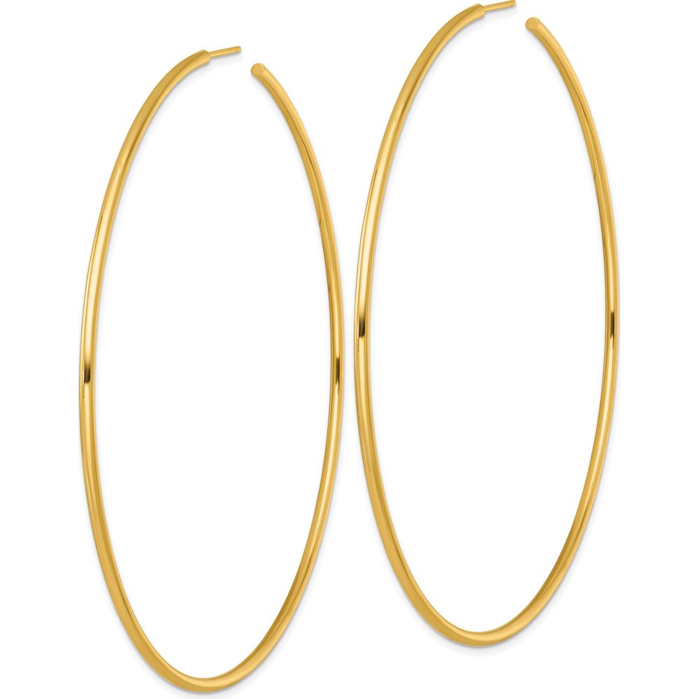 14K Yellow Gold Polished 90mm Tube C-Hoop Post Earrings by 0