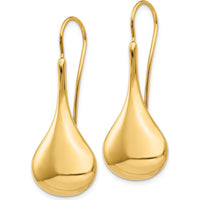 14K Yellow Gold Polished Abstract Drop Earrings with Hollow Design by Oro Pregiato