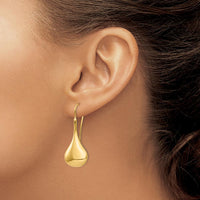 14K Yellow Gold Polished Abstract Drop Earrings with Hollow Design by Oro Pregiato