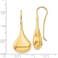 14K Yellow Gold Polished Abstract Drop Earrings with Hollow Design by Oro Pregiato