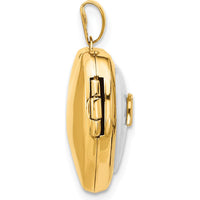 14K Yellow Gold Polished Agate Heart Locket Pendant - 5.25 Carat Total Agate Weight by Oro Pregiato