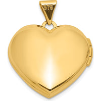 14K Yellow Gold Polished Agate Heart Locket Pendant - 5.25 Carat Total Agate Weight by Oro Pregiato