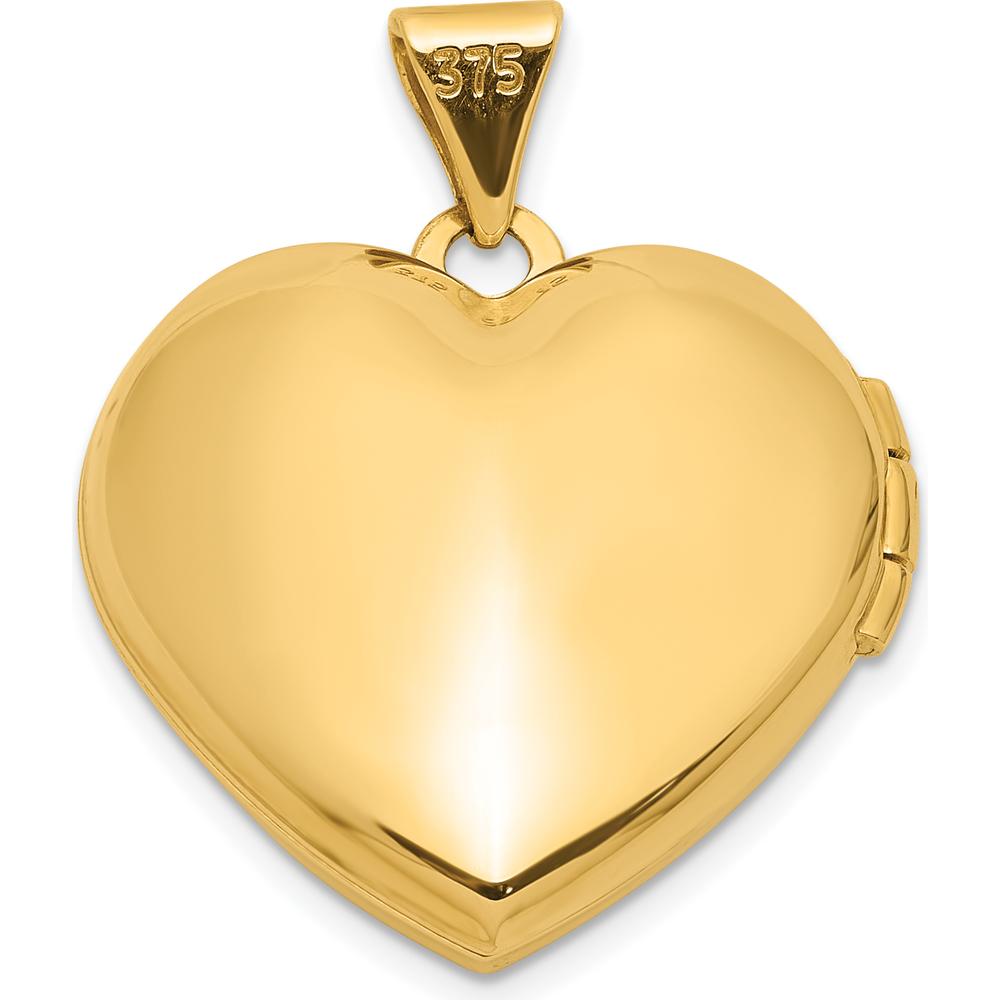 14K Yellow Gold Polished Agate Heart Locket Pendant - 5.25 Carat Total Agate Weight by Oro Pregiato