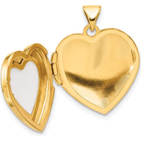 14K Yellow Gold Polished Agate Heart Locket Pendant - 5.25 Carat Total Agate Weight by Oro Pregiato