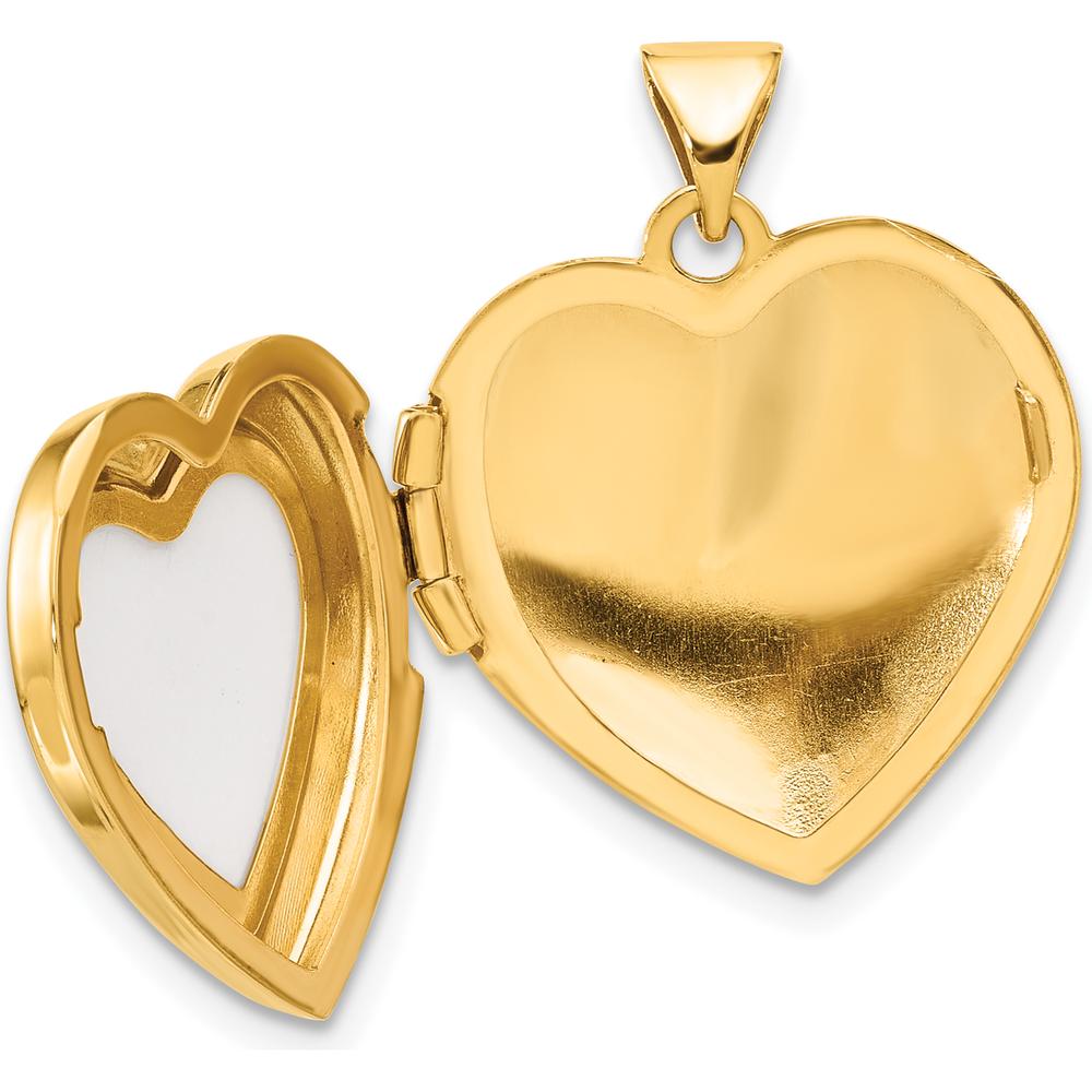 14K Yellow Gold Polished Agate Heart Locket Pendant - 5.25 Carat Total Agate Weight by Oro Pregiato