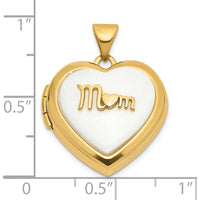 14K Yellow Gold Polished Agate Heart Locket Pendant - 5.25 Carat Total Agate Weight by Oro Pregiato