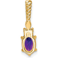 14K Yellow Gold Polished Amethyst and Diamond Pendant - 1.58 Carat Total Gem Weight by Oro Pregiato