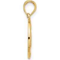 14K Yellow Gold Polished Anchor and Stars Charm Pendant by Oro Pregiato