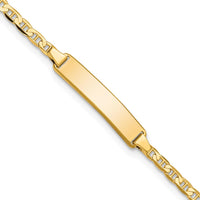 14K Yellow Gold Polished Anchor Link Baby ID Bracelet - 6" Length by Oro Pregiato