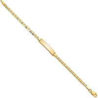 14K Yellow Gold Polished Anchor Link Baby ID Bracelet - 6" Length by Oro Pregiato