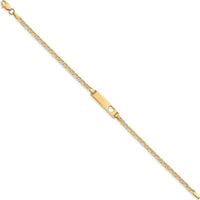 14K Yellow Gold Polished Anchor Link ID Bracelet with Heart Cut-out Plate - 7" Length by Oro Pregiato
