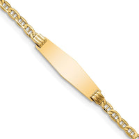 14K Yellow Gold Polished Anchor Link ID Bracelet with Soft Diamond Shaped Plate - 7" Length by Oro Pregiato