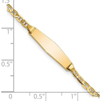 14K Yellow Gold Polished Anchor Link ID Bracelet with Solid Plate - 6" Length by Oro Pregiato
