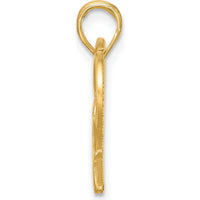 14K Yellow Gold Polished and Brushed Heart Charm Pendant - 23mm Length by Oro Pregiato