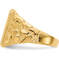 14K Yellow Gold Polished & Brushed Men's Signet Ring - 14mm x 13mm by 0