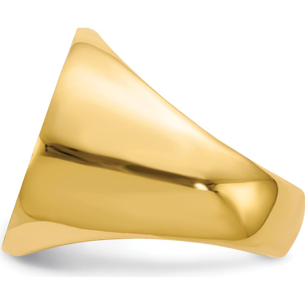14K Yellow Gold Polished & Brushed Satin Finish Open Back Men's Signet Ring by 0