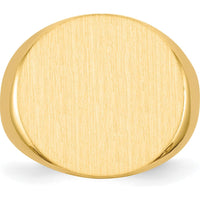 14K Yellow Gold Polished & Brushed Satin Finish Open Back Men's Signet Ring by 0