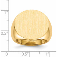 14K Yellow Gold Polished & Brushed Satin Finish Open Back Men's Signet Ring by 0