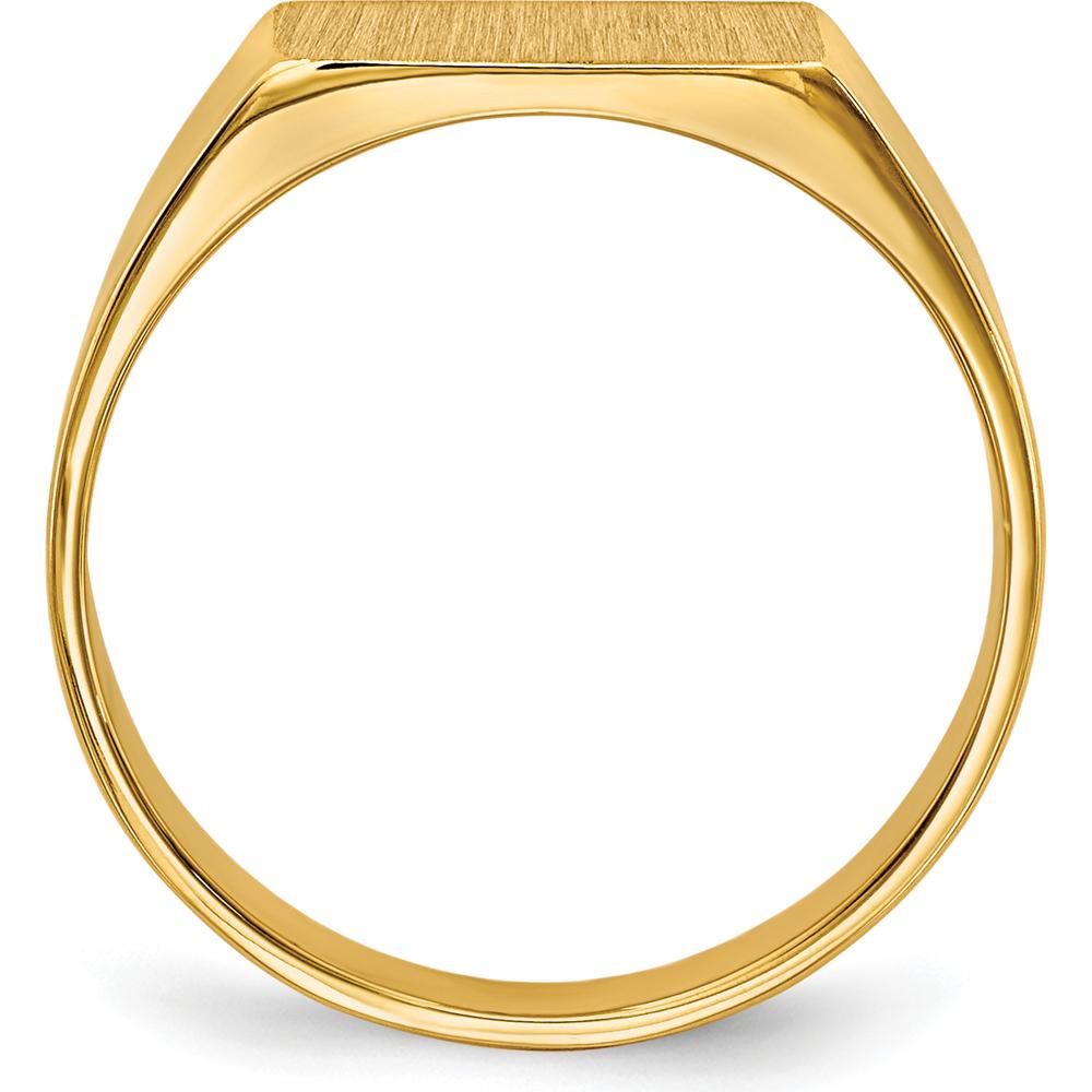 14K Yellow Gold Polished & Brushed Signet Ring - 10.5x5.5mm by 0