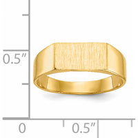 14K Yellow Gold Polished & Brushed Signet Ring - 10.5x5.5mm by 0